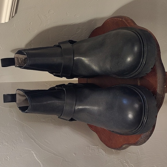 All Saints Hank Leather Biker Boots Size 12 Leather Black main image 8